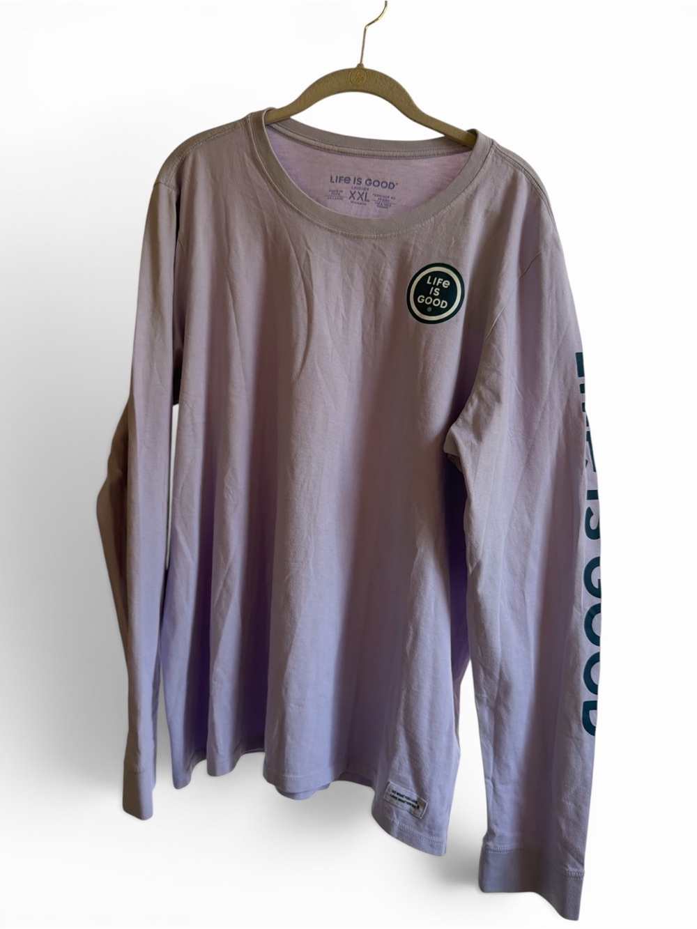 NWT Life is Good Lilac Long Sleeve Tee XXL 100% Cotton